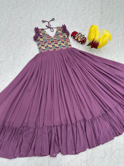 Trending Embroidered Colorful Gown